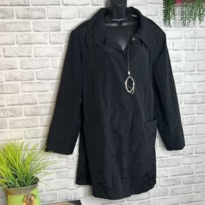Vintage 80’s Julia Klein Long Black Raincoat Trench Coat Jacket Size 3X